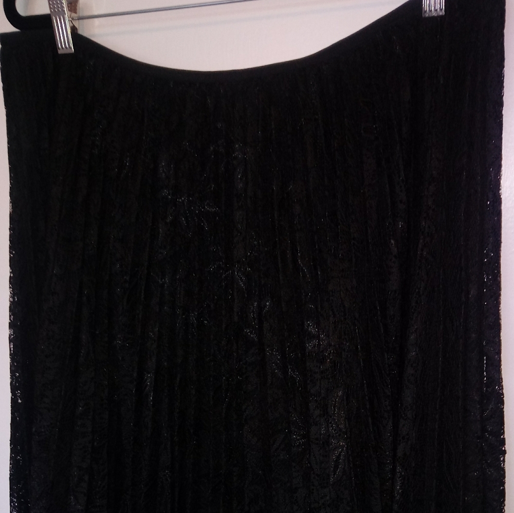 Talbots pleated lace skirt